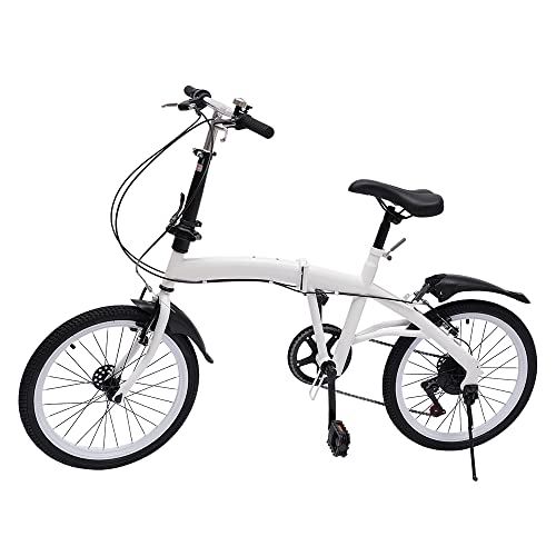 SanBouSi 20 Zoll Klappräder 7 Gang Fahrrad Doppel V Bremse, Kohlenstoffstahl Material Faltrad Klappfahrrad Folding City Bike, Weiß SanBouSi 20 Zoll Klappräder 7 Gang Fahrrad Doppel V Bremse, Kohlenstoffstahl Material Faltrad Klappfahrrad Folding City Bike, Weiß von SanBouSi