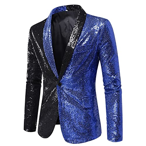 Anzug Herren, Sale Angebote, Glitzer Jacket Herren Slim Fit Pailletten Sakko EIN Knopf Outwear Karneval Kostüm Anzug Party Festival Outfit Bunt Blazer Herrenjacke Jacke Für Hochzeit Festlich von Sanaryun