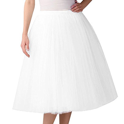 B Ware Retouren, Tüllrock Weiss Damen 50Er Rock Retro Ballet Tanzrock 3 Lagig Tüll Ballett Tütü Rockabilly Petticoat Unterrock Tanzkleid Ballkleid Abendkleid Gelegenheit Zubehör Rockabilly Jahre Retro von Sanaryun