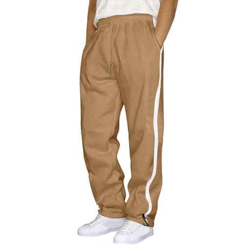 Baggy Jogginghose Herren Graue Sporthose - Graue Sport Hose Langgröße Fitness Sweat Hosen Elastischer Bund Mit Kordelzug Hose Taschen Winter Warme Casual Jogginghosen Sportkleidung von Sanaryun