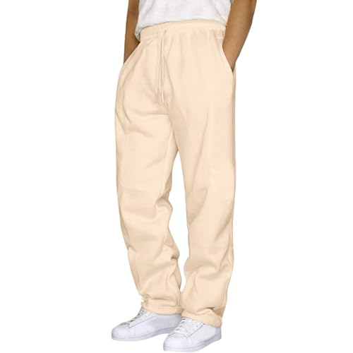 Baggy Jogginghose Herren Graue Sporthose - Graue Sport Hose Langgröße Fitness Sweat Hosen Elastischer Bund Mit Kordelzug Hose Taschen Winter Warme Casual Jogginghosen Sportkleidung von Sanaryun