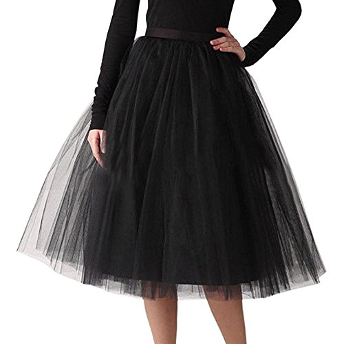 Black Friday Angebote 2024, Tüllrock Schwarz Damen 50Er Rock Retro Ballet Tanzrock 3 Lagig Tüll Ballett Tütü Rockabilly Petticoat Unterrock Tanzkleid Ballkleid Abendkleid Gelegenheit Zubehör Rockabill von Sanaryun