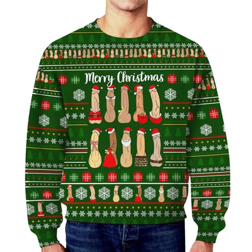 Hässliche Weihnachtspullover, Angebot Des Tages, Hässlicher Weihnachtspullover Herren Lustig Ugly Baumwolle Christmas Sweater Weihnachtspulli Weihnachtsshirt Weihnachts Tshirt Mit 3D Drucke Für Männer von Sanaryun