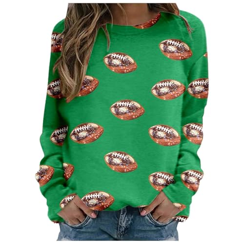 Klamotten Teenager Mädchen, Pullover Damen Ohne Kapuze Sweatshirt - Shirt Große Größen Sweater Oversize Tops Teenager Mädchen Vintage Longsleeve Pulli Drucken Langarm Rundhals Oberteil von Sanaryun