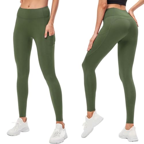 Leggings Damen Mit Taschen, Leggings Damen High Waist Sporthose - Yogahose Verdickt Warm Sportleggins Yoga Hose Mit Taschen Sport Wanderleggings Lang Reitleggings Bauchweg Blickdicht Fitnesshose von Sanaryun