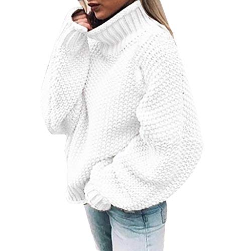 Oversize Pullover Damen, Pullover Damen Winter Rollkragen Strickpullover - Oberteil Elegant Sweatjacke Winterpullover Basic Longsleeve Sweatshirt Casual Lose Pulli Warm Outwear Oberteile von Sanaryun