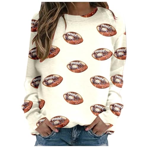 Pullover Teenager Mädchen, Sweatshirt Damen Rundhals Pullover - Langarmshirt Große Größen Y2k Streetwear Vintage Tops Oversize Ohne Kapuze Pulli Drucken Langarm Shirts Oberteil von Sanaryun