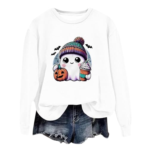 Pullover Teenager Mädchen, Sweatshirt Damen Rundhals Pullover - Pulli Oversize Sweater Frauen Tops Aufdruck Shirt Locker Casual Oversized Bequem Teenager Mädchen Hoodie Sportbekleidung von Sanaryun