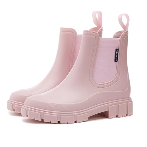 Reitstiefel Damen, Damenmode Sale, Wasserdicht Gummistiefel Damen Anti-Rutsch Halbhohe Regenstiefel Ankle Chelsea Boots Atmungsaktiv Gartenschuhe Rain Boots Mode Stiefeletten von Sanaryun