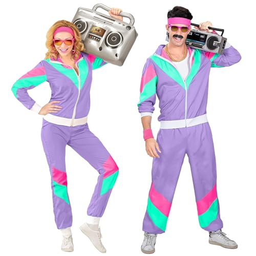 Sanaryun 80Er Jahre Outfit Herren, 80Er Jahre Kostüm Herren Damen Trainingsanzug, Disco, Hippie,80Er Jahre Outfit, Jogginganzug, Bad Taste Outfit, Faschingskostüme Retro Stil Motto Party Kleidung Set von Sanaryun