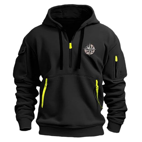 Sanaryun Herren Hoodie Basic， Jogging Sport Hoodie Kordelzug Mit Taschen Slim Fit Reißverschluss Gym Pullover von Sanaryun