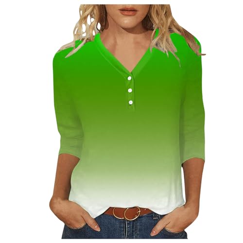 Shirt 3/4 Arm Damen Tshirt Lässig Locker Bluse Tshirt Frauen 3/4 Arm Casual Longshirt Tunika Tops Rundhals Elegant Sommer Bluse Tops Oberteile von Sanaryun