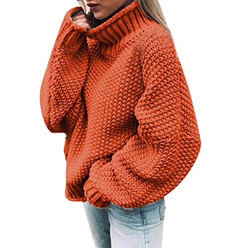 Strickpullover Damen Oversize, Pullover Damen Winter Rollkragen Strickpullover - Oberteil Elegant Sweatjacke Winterpullover Basic Longsleeve Sweatshirt Casual Lose Pulli Warm Outwear Oberteile von Sanaryun