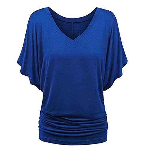 T-Shirt DamenLässig Sommer Bluse Tunika Tops elegant V-Ausschnitt Casual Oberteile Tshirt Bedrucken Lose Kurzarm T-Shirt t shirt von Sanaryun