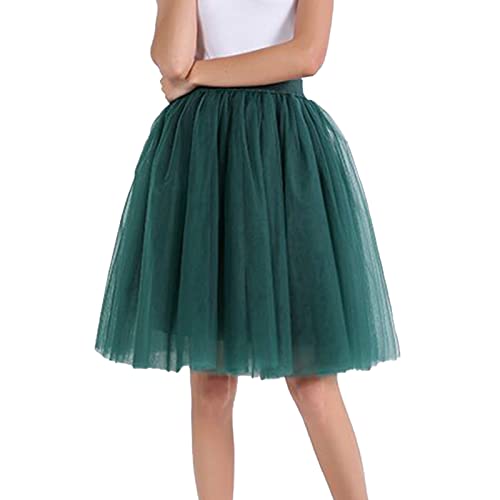 Tüllrock, Tüllrock Damen Midi Knielang Rock Retro 50Er Ballet Swing Petticoat Unterrock Tanzkleid Ballkleid Abendkleid Gelegenheit Faschings kostüme Party Prinzessin Tütü Elastischem Rock von Sanaryun