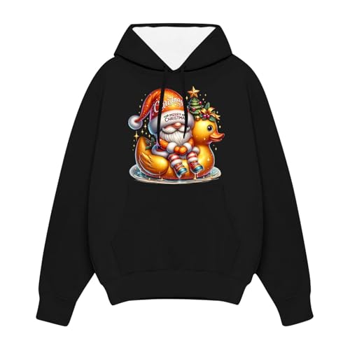 Weihnachts Hoodie Damen Herren Wichtel Kostüm Lustige Christmas Weihnachtspullover Warme Kapuze Langarm Sweatshirt Große Größen Familie Set Ugly Weihnachts Sweater Paare mit Tasche von Sanaryun