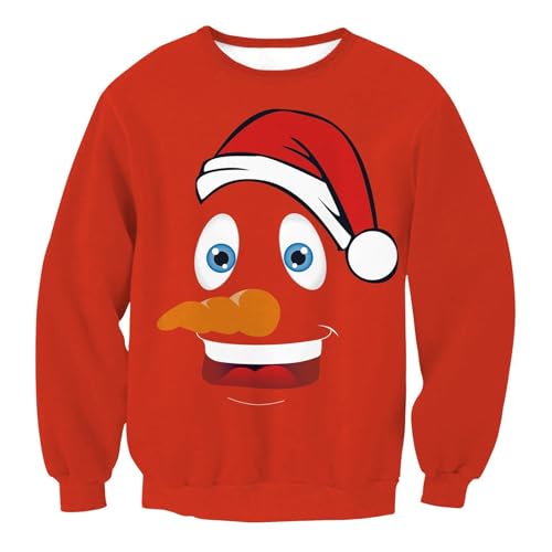 Weihnachtspulli Herren, Retourenware, Hässlicher Weihnachtspullover Herren Lustig Ugly Baumwolle Christmas Sweater Weihnachtspulli Weihnachtsshirt Weihnachts Tshirt Mit 3D Drucke Für Männer von Sanaryun