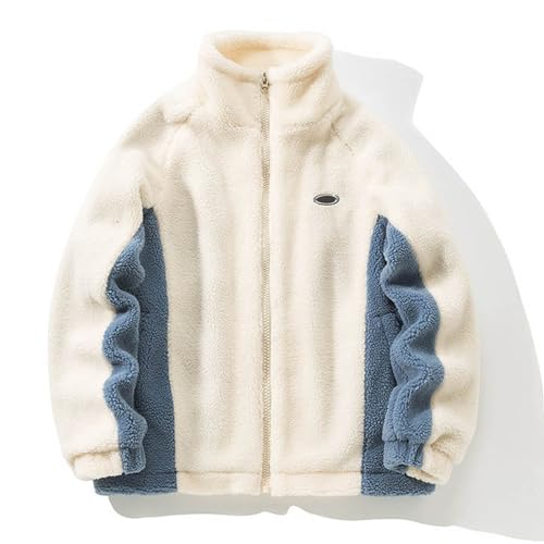 Winterjacke Damen, Fleecejacke Damen Herren Alpaka Teddyfleece Jacke Winter Warm Teddy Fleece Jacken Mit Stehkragen Reißverschluss Outdoor - Plüschjacke Aesthetic Sherpa Jacke Unisex von Sanaryun