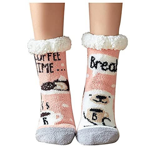 für Herren Damen Kuschelsocken Weihnachten, Warme Stoppersocken rutschfest Wintersocken Hüttensocken, Flauschig Weihnachtssocken, Winter Thermosocken Haussocken von Sanaryun