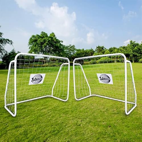 Sandora Fußballtor 2er Set | Fußballtor mit weißem Netz | Fußball-Tor für Kinder | Fussballtor 124x96x61cm | Fussball-Tor für den Gartenspaß (Netz weiß, weiß) Sandora Fußballtor 2er Set | Fußballtor mit weißem Netz | Fußball-Tor für Kinder | Fussballtor 124x96x61cm | Fussball-Tor für den Gartenspaß (Netz weiß, weiß) von Sandora