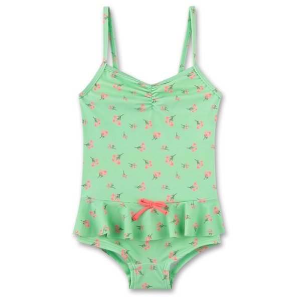 Sanetta - Beach Kids Girls Swimsuit Hip Ruffle - Badeanzug Gr 104 grün von Sanetta