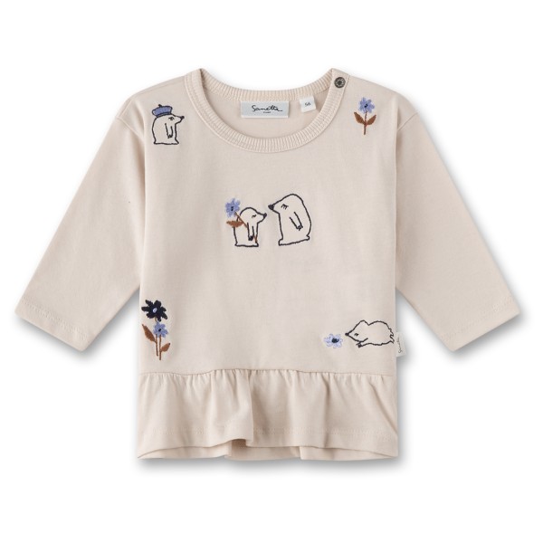 Sanetta - Girl Kid's Shirt Pure LT 2 - Longsleeve Gr 74 beige/grau von Sanetta