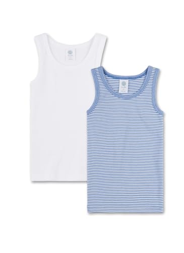 Sanetta Jungen Unterhemd (Doppelpack) | Hochwertiges und nachhaltiges Unterhemd für Jungen aus Bio-Baumwolle. Inhalt: 2er Set Unterwäsche für Jungen 092 von Sanetta