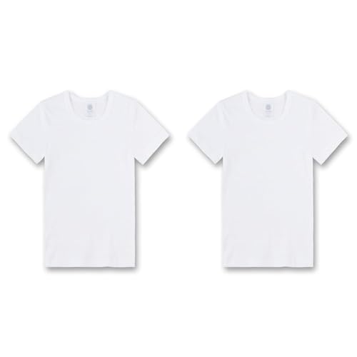Sanetta Jungen Unterhemd 300100, Gr. 164, Weiß (10) (Packung mit 2) von Sanetta