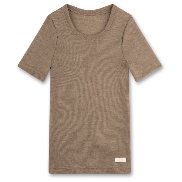 Sanetta - Kid's T-Shirt 1/2 Wool/Silk Wool - Merinounterwäsche Gr 140 beige/braun von Sanetta