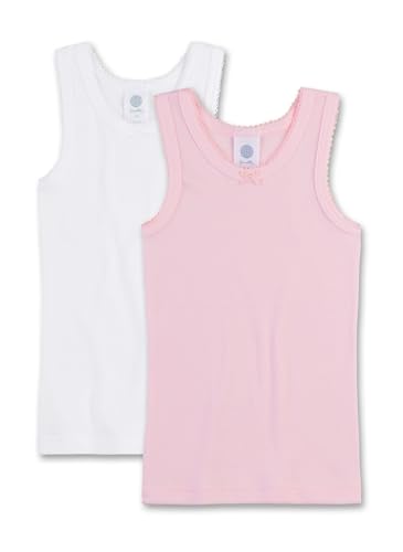 Sanetta Mädchen-Unterhemd (Doppelpack) | Hochwertiges und nachhaltiges Unterhemd für Mädchen aus Bio-Baumwolle. Inhalt: 2er Set Unterwäsche für Mädchen 128 von Sanetta