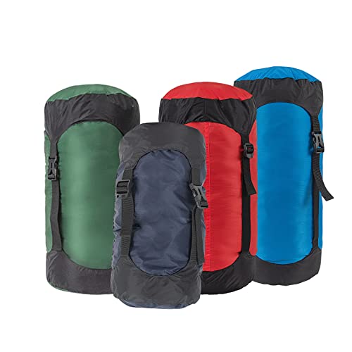 Sanmum Nylon Kompressionssack Leichter Wasserabweisend Packsack für Schlafsack, Reisen, Camping, Outdoor (Mittelgroß, Edelstein blau) von Sanmum