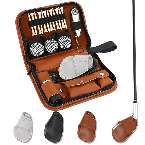 Golfzubehör-Set mit hochwertiger Handtasche, Golfbälle, Entfernungsmesser, Bürste, Golf-Tees, multifunktionales Pitchgabemesser, Golfballklemme, Mini-Scorer, Golfschlägerabdeckung, einzigartiges Golfzubehör-Set mit hochwertiger Handtasche, Golfbälle, Entfernungsmesser, Bürste, Golf-Tees, multifunktionales Pitchgabemesser, Golfballklemme, Mini-Scorer, Golfschlägerabdeckung, einzigartiges von Sanrecrecy