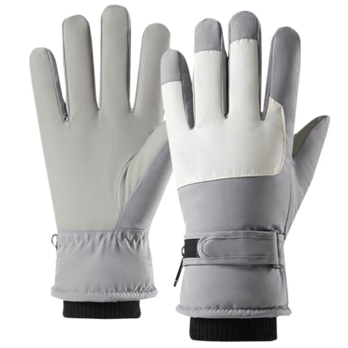 Winter Damen Skihandschuhe Touchscreen Winterhandschuhe Warm Winddicht Thermohandschuhe Wasserdicht Handschuhe für Fahrrad Reiten Laufen Skifahren Motorrad von Sansee