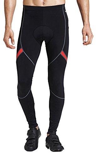 Santic Barry Herren Winter Radhose Lang mit Kissen Radlerhose, D-rot, 56 von Santic