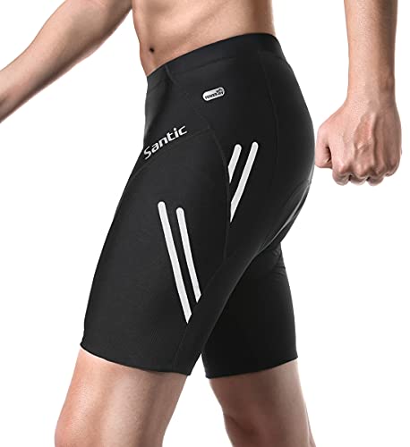 Santic Radsport Herren Fahrradhose Gepolstert Kurz Radsport Shorts Sitzpolster Mountainbike Radunterhose Schwarz XXL von Santic