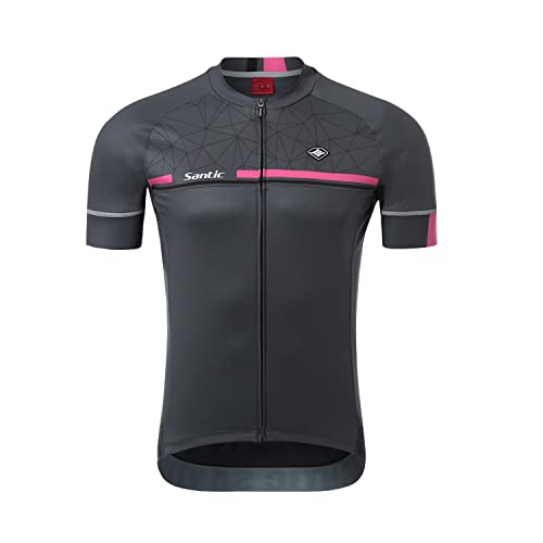 Santic Radtrikot Herren Kurzarm Fahrradtrikot Herren Fahrradshirt Radshirt Kurzarm Sommer mit Taschen Yorkson Grau EU S von Santic