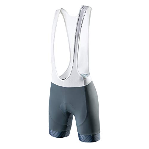 Santic Trägerhose Fahrrad Herren Fahrradhose Kurz mit Sitzpolster Radhose Herren Kurz Gepolstert Radlerhose Kurz Radshorts Grau EU L von Santic