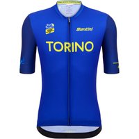 TOUR DE FRANCE Torino 2024 Kurzarmtrikot, für Herren, Größe M, Fahrradtrikot, von Santini