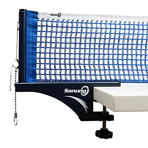 Sanung S405 Tischtennisnetz und Pfosten Set, verdicktes faltbares Tischtennis-Baumwollnetz und Pfosten Kit mit 2 Perlenketten, Ping Pong Tischnetz für jeden Standardtisch Indoor Outdoor, Blau Sanung S405 Tischtennisnetz und Pfosten Set, verdicktes faltbares Tischtennis-Baumwollnetz und Pfosten Kit mit 2 Perlenketten, Ping Pong Tischnetz für jeden Standardtisch Indoor Outdoor, Blau von Sanung