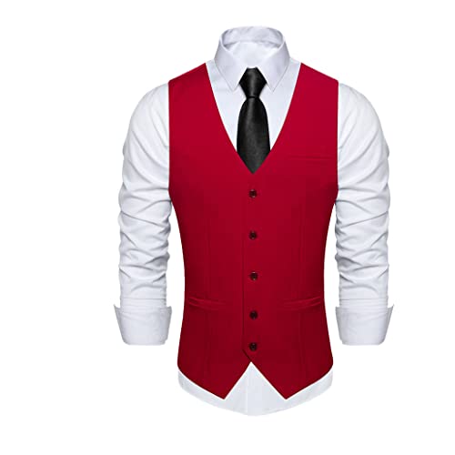 SaoBiiu Herren-Weste, Khaki, für Hochzeit, Party, formell, schwarz, blau, rot, Blazer-Weste, solide Westen von SaoBiiu