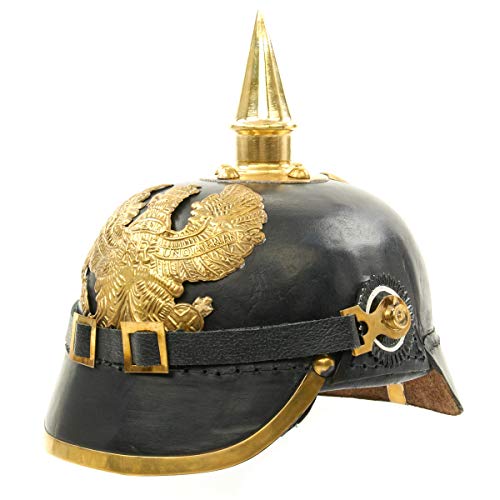 Imperial deutsch Spikes Pickelhaube Officer Fahrradhelm schwarz Leder & Messing Imperial deutsch Spikes Pickelhaube Officer Fahrradhelm schwarz Leder & Messing von Sara International