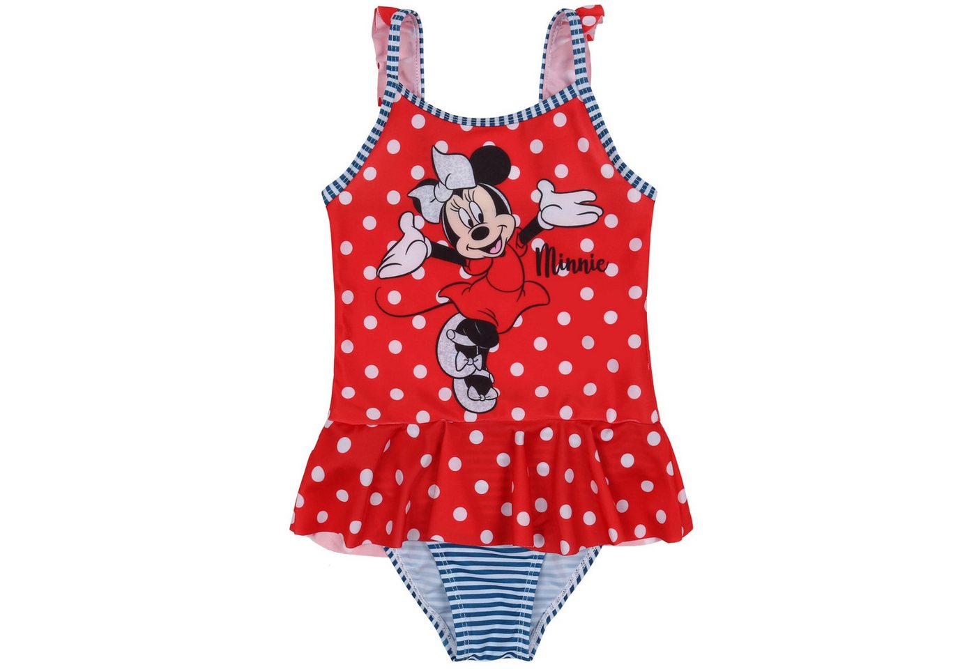 Sarcia.eu Badekleid DISNEY Minnie Mouse Rot gestreifter Badeanzug, Mädchen 4-5 Jahre von Sarcia.eu