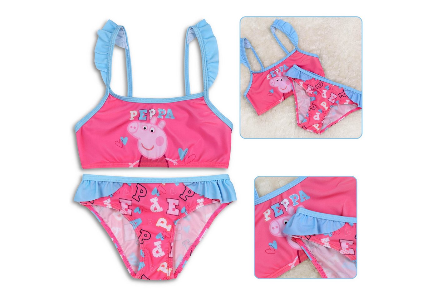 Sarcia.eu Badekleid Peppa Wutz zweiteiliger Mädchen Badeanzug, rosa, 2-3 Jahre von Sarcia.eu