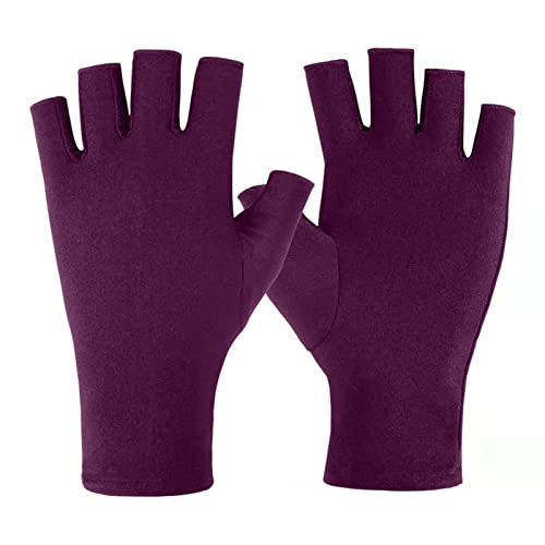 Saterkali Halbfinger-Handschuhe, professionelle UV-Schutz-Handschuhe für Maniküre, atmungsaktiv, Sonnenschutz, Halbfinger-Reithandschuhe, Nagelzubehör, Lila-B Saterkali Halbfinger-Handschuhe, professionelle UV-Schutz-Handschuhe für Maniküre, atmungsaktiv, Sonnenschutz, Halbfinger-Reithandschuhe, Nagelzubehör, Lila-B von Saterkali