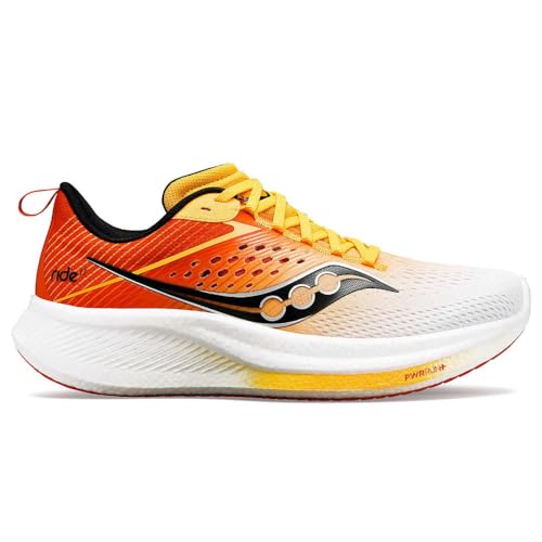 Saucony Herren Ride 17 Laufschuhe Neutralschuh Weiß - Orange 46 von Saucony