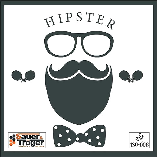 Sauer &Tröger Tischtennis Belag Halb Lange Noppe | Hipster | Rot, Schwarz | 1,1 1,5 1,9 (Schwarz, 1,5 mm) von Sauer & Tröger pipsfactory germany