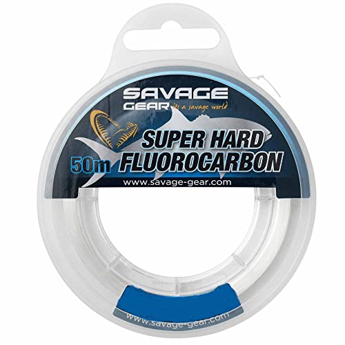 Savage Gear 0,77mm Super Hard 25,7kg Fluorocarbon 45m, Vorfachschnur für Meeresmontagen, Dorschvorfach, Meeresschnur für Montagen, Fluorocarbonschnur, Schnur von Savage Gear