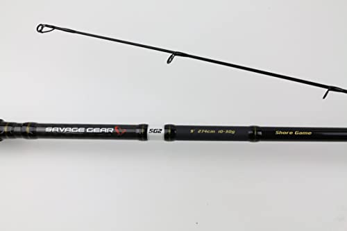Savage Gear 274cm 10-30g SG2 Shore Game - Spinnrute für Barsch & Zander, Angelrute zum Kunstköderangeln, Kunstköderrute für Gummifische & Wobbler, Rute Savage Gear 274cm 10-30g SG2 Shore Game - Spinnrute für Barsch & Zander, Angelrute zum Kunstköderangeln, Kunstköderrute für Gummifische & Wobbler, Rute von Savage Gear