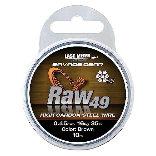 Savage Gear Raw 49 braun Stahlvorfach 7x7 10m, Durchmesser/Tragkraft:0.36mm / 11kg Tragkraft Savage Gear Raw 49 braun Stahlvorfach 7x7 10m, Durchmesser/Tragkraft:0.36mm / 11kg Tragkraft von Savage Gear