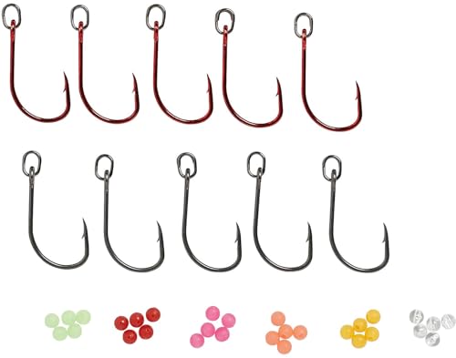 Savage Gear S1 Single Hook Kit - 10 Angelhaken zum Meerforellenangeln, Einzelhaken für Durchlaufblinker, Haken für Blinker, Größe:3/0 von Savage Gear